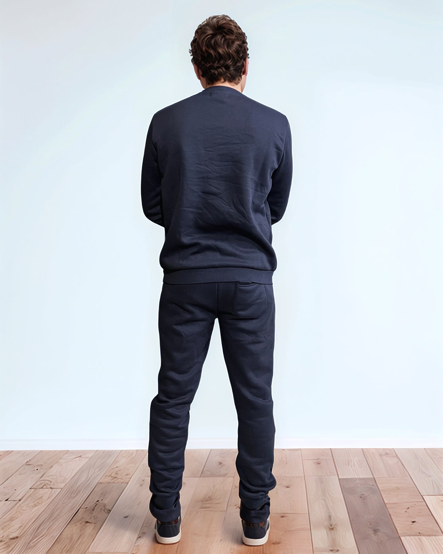 Midnight Blue Crewneck and Jogger Set.