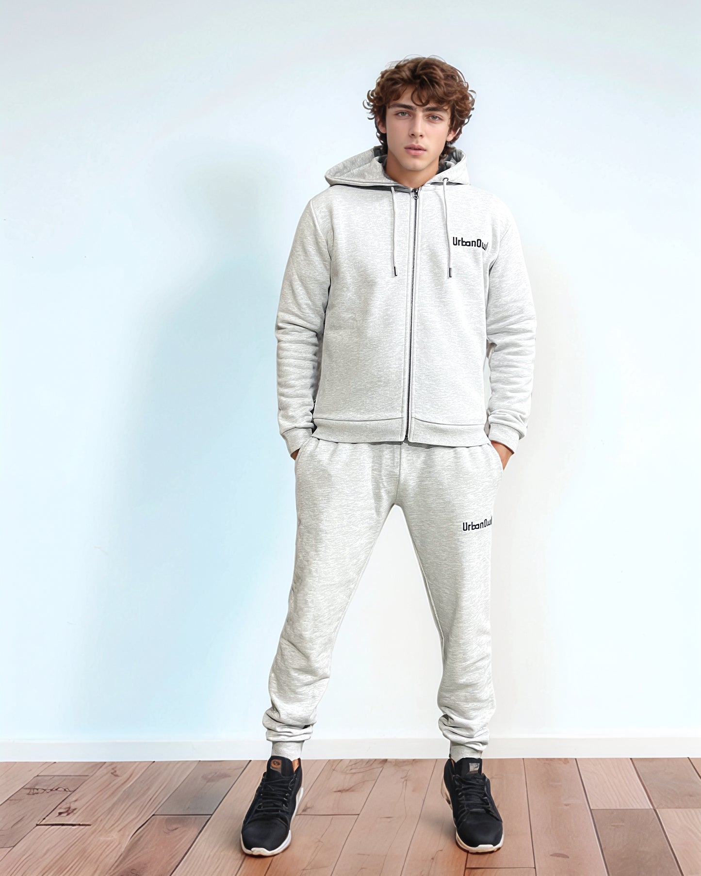 Greymelange Tracksuits for men (Zipper Hoodie + Trousers)