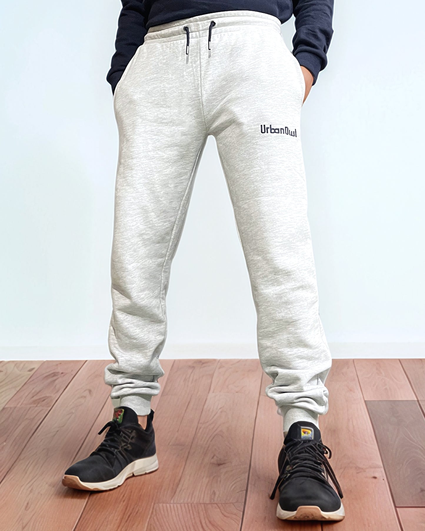 Men's Grey melange Fleece Jogger.