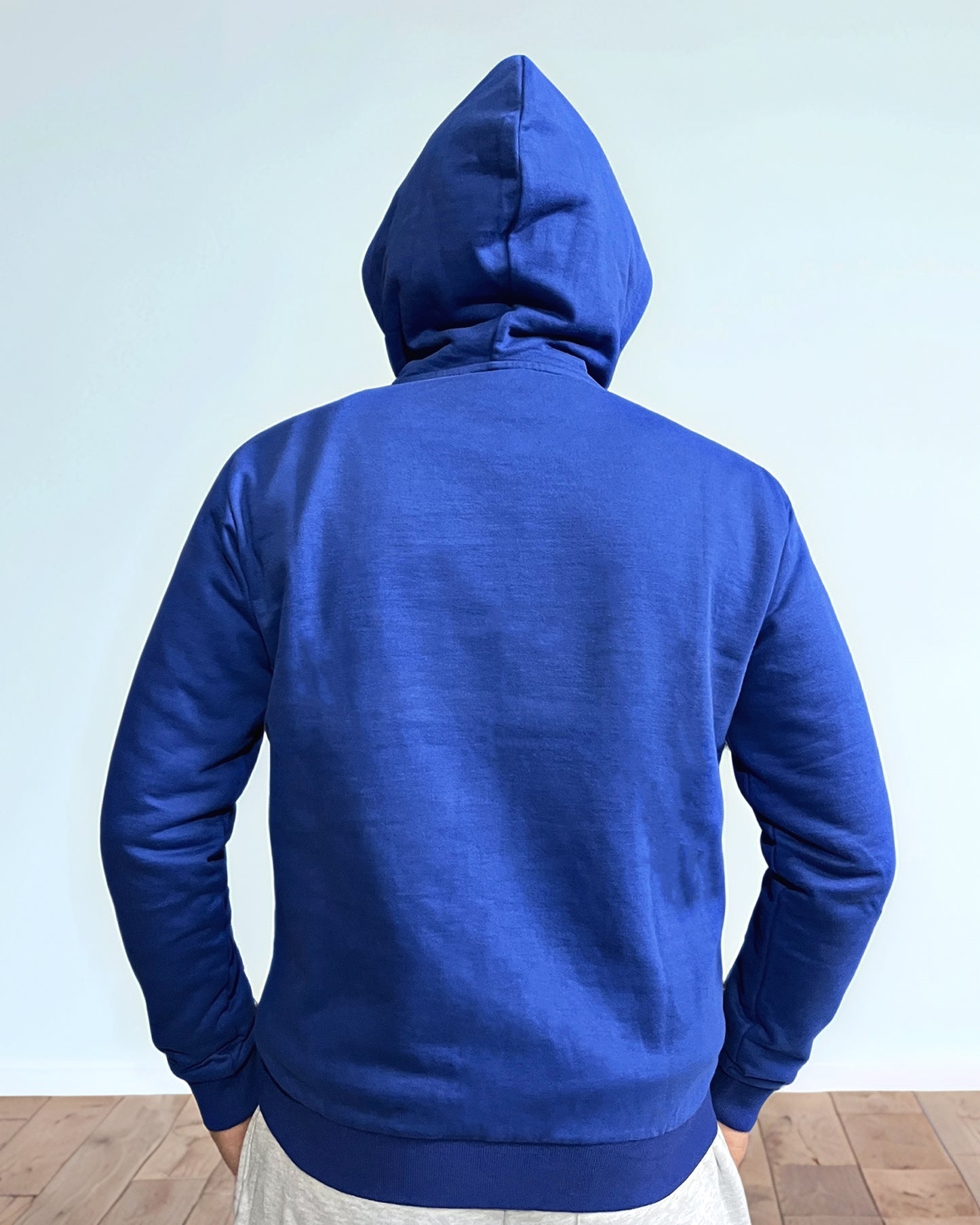 Royal Blue Full Zipper Pullover Hoodie for Men.