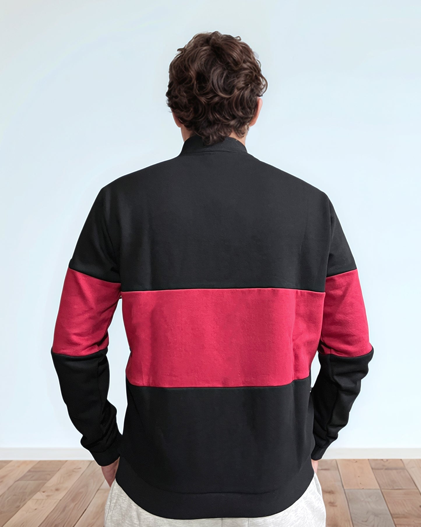 Black/Red High neck Sweatshirt.