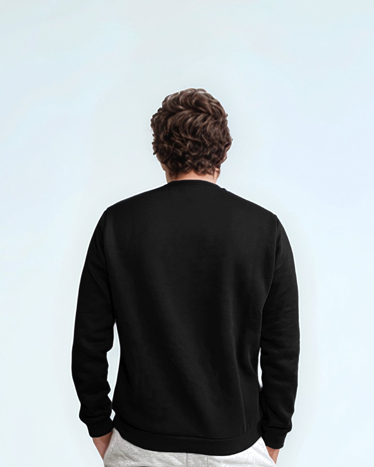 Men's Black Crewneck Sweatshirt.