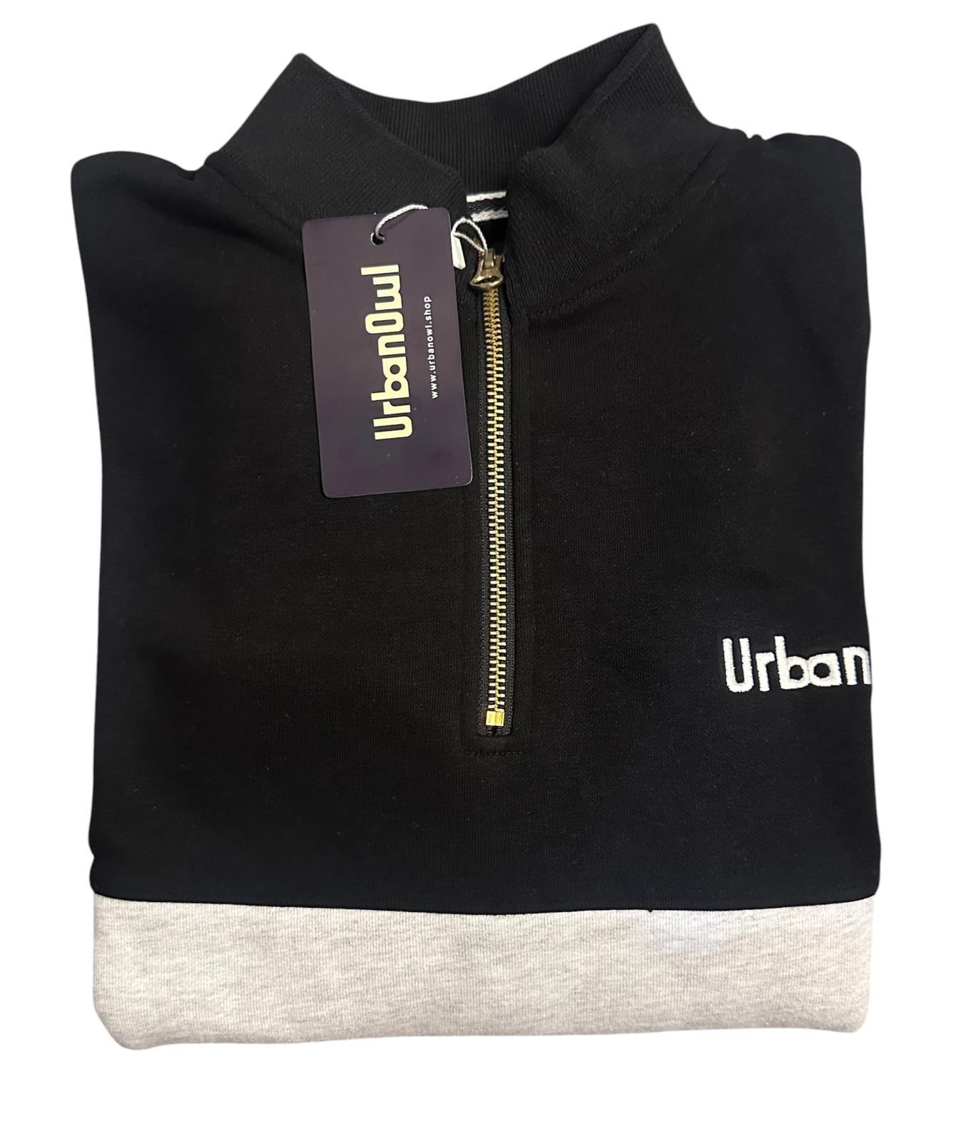 Black/Grey High neck Sweatshirt.